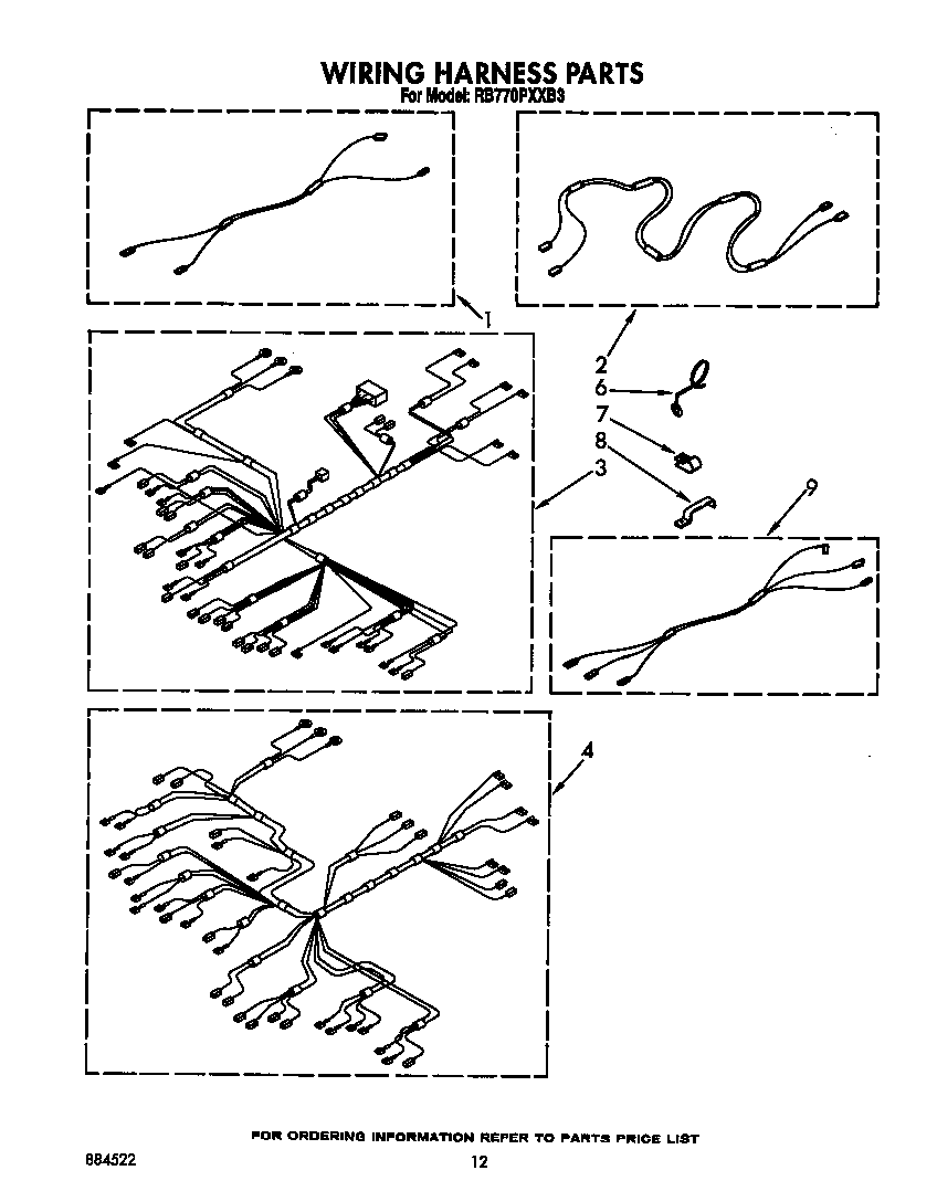 Whirlpool RB770PXXB3 wiring harness diagram