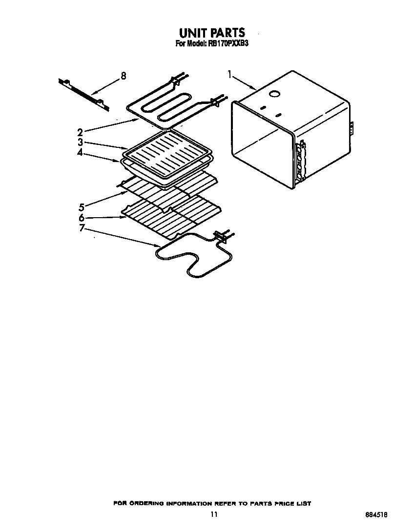 Whirlpool RB170PXXB3 unit diagram