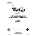 Whirlpool RB220PXV2 front cover diagram