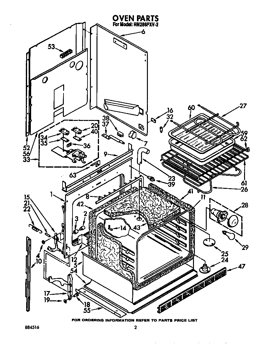 Whirlpool RM286PXV2 oven diagram