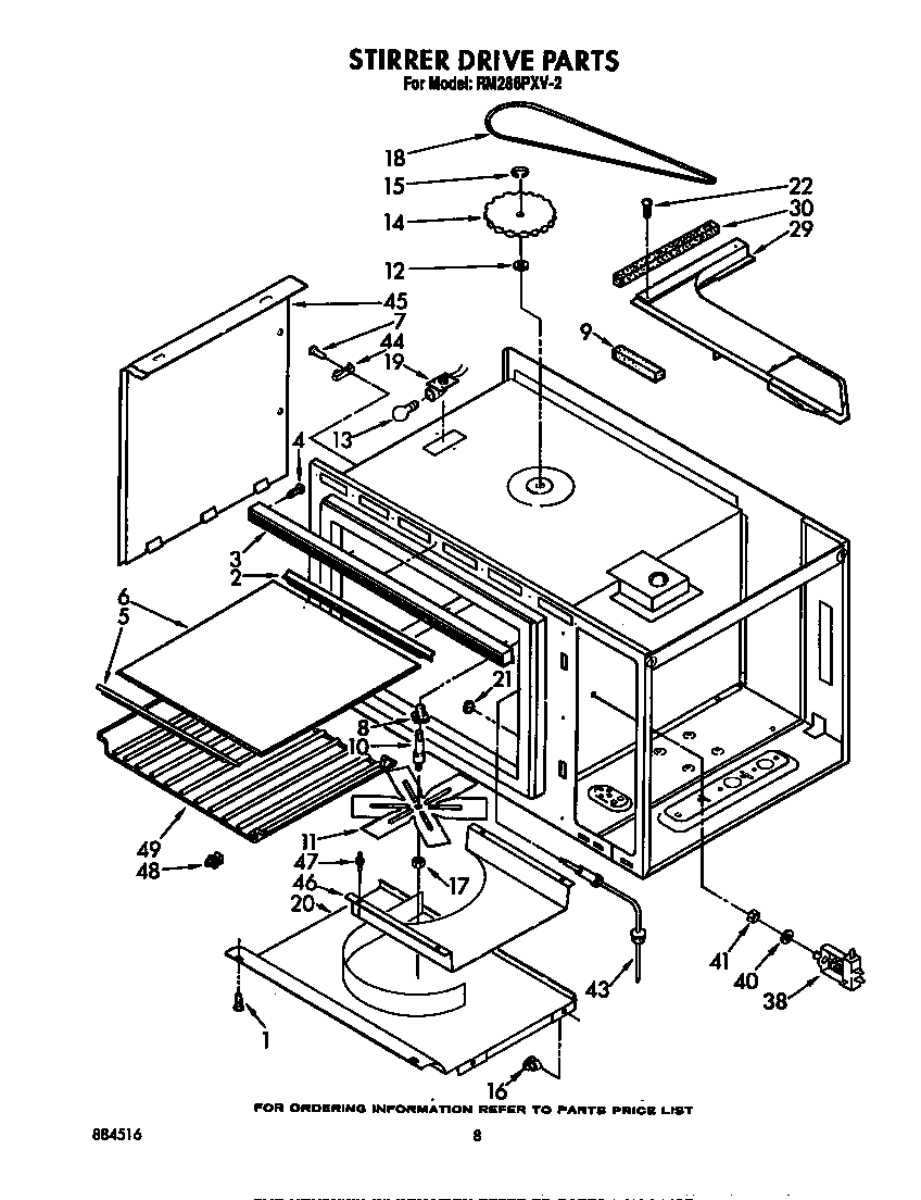 Whirlpool RM286PXV2 stirrer drive diagram