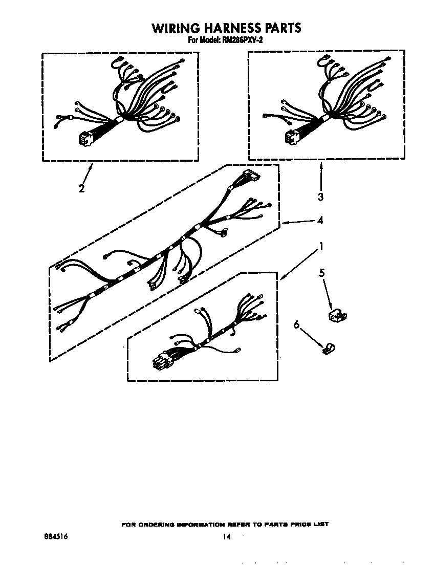 Whirlpool RM286PXV2 wiring harness diagram
