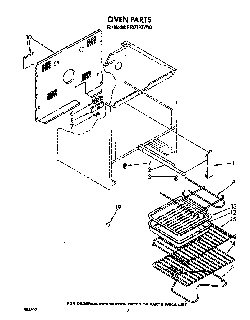 Whirlpool RF377PXVW0 oven diagram