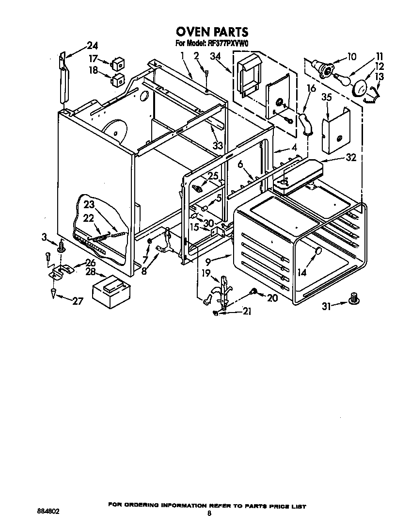 Whirlpool RF377PXVW0 oven (continued) diagram