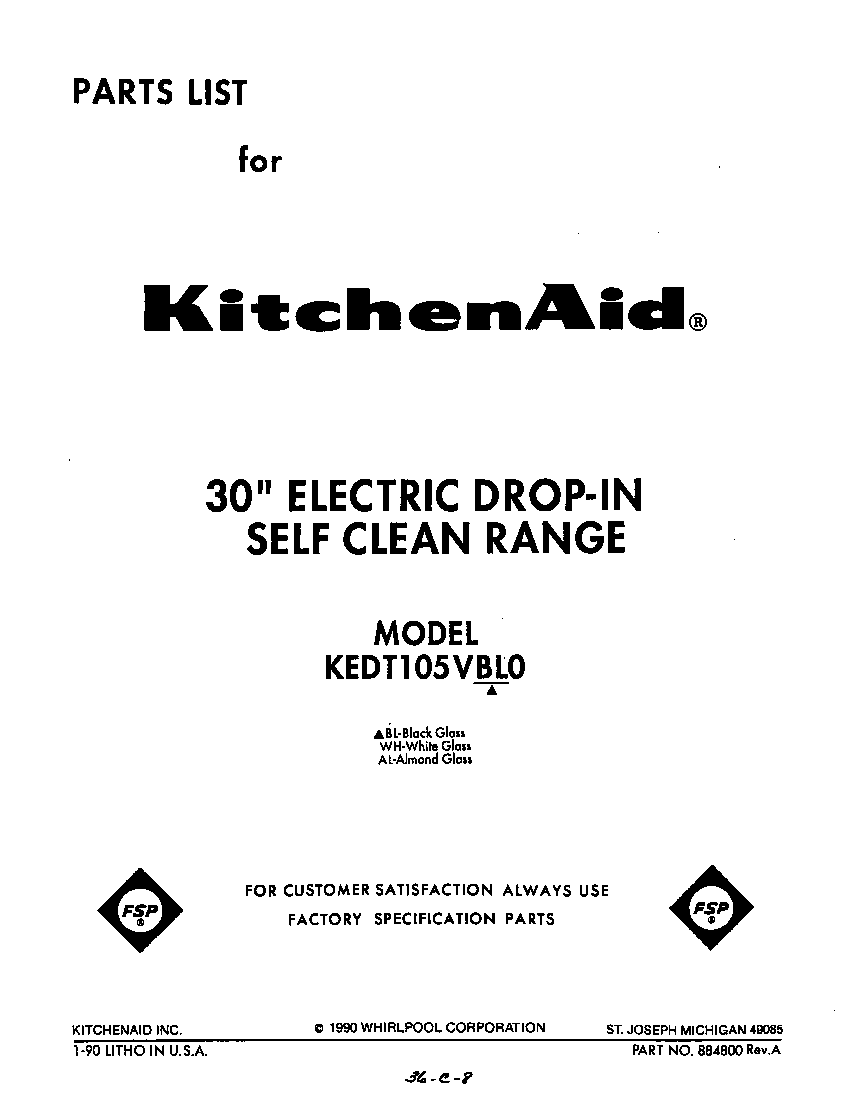 KitchenAid KEDT105VWH0 front cover diagram