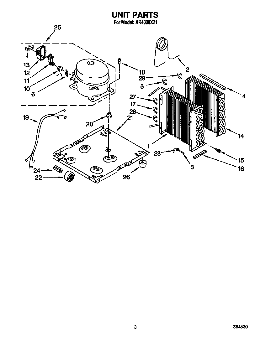 Whirlpool AK4000XZ1 unit diagram