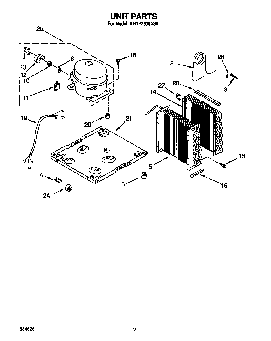 Whirlpool BHDH2500AS0 unit diagram