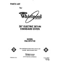 Whirlpool RS610PXYH0 front cover diagram