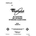 Whirlpool RS600BXYH0 front cover diagram