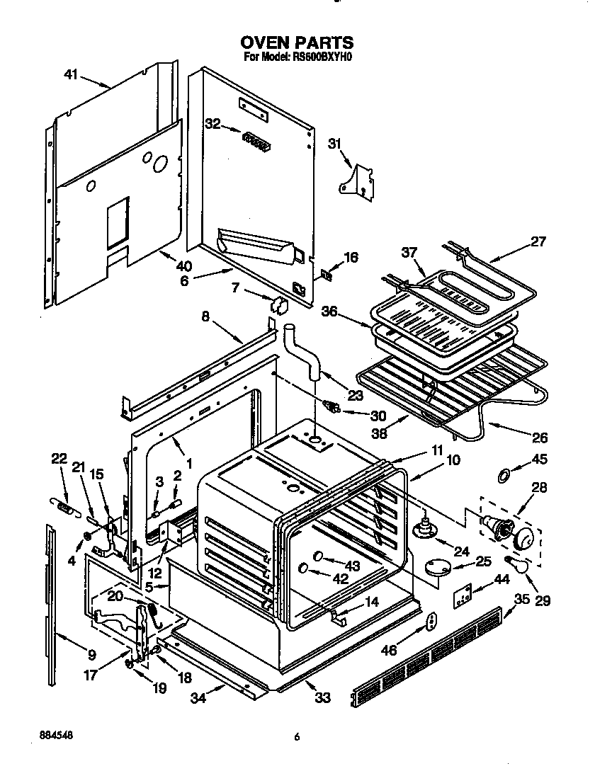 Whirlpool RS600BXYH0 oven diagram