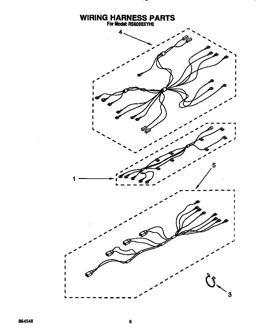 Whirlpool RS600BXYH0 wiring harness diagram