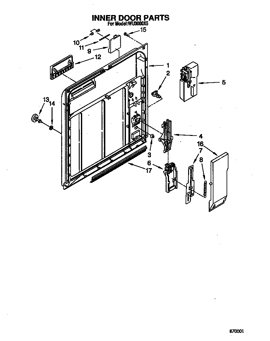 Roper WU3000X5 inner door diagram