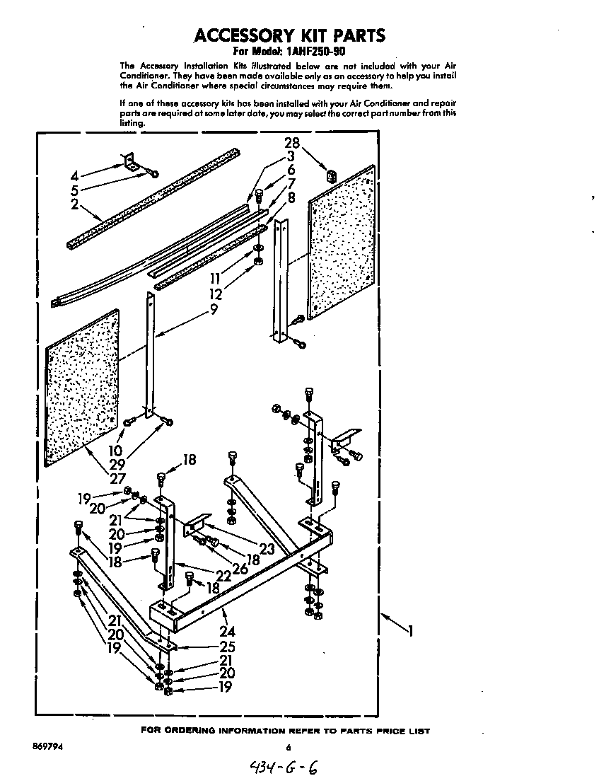 Whirlpool 1AHF25090 accessory kit parts diagram