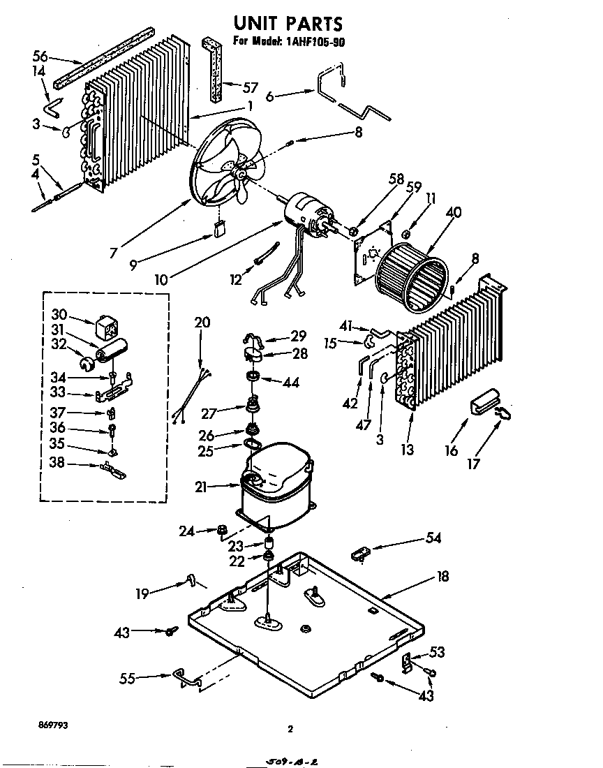 Whirlpool 1AHF10590 unit parts diagram