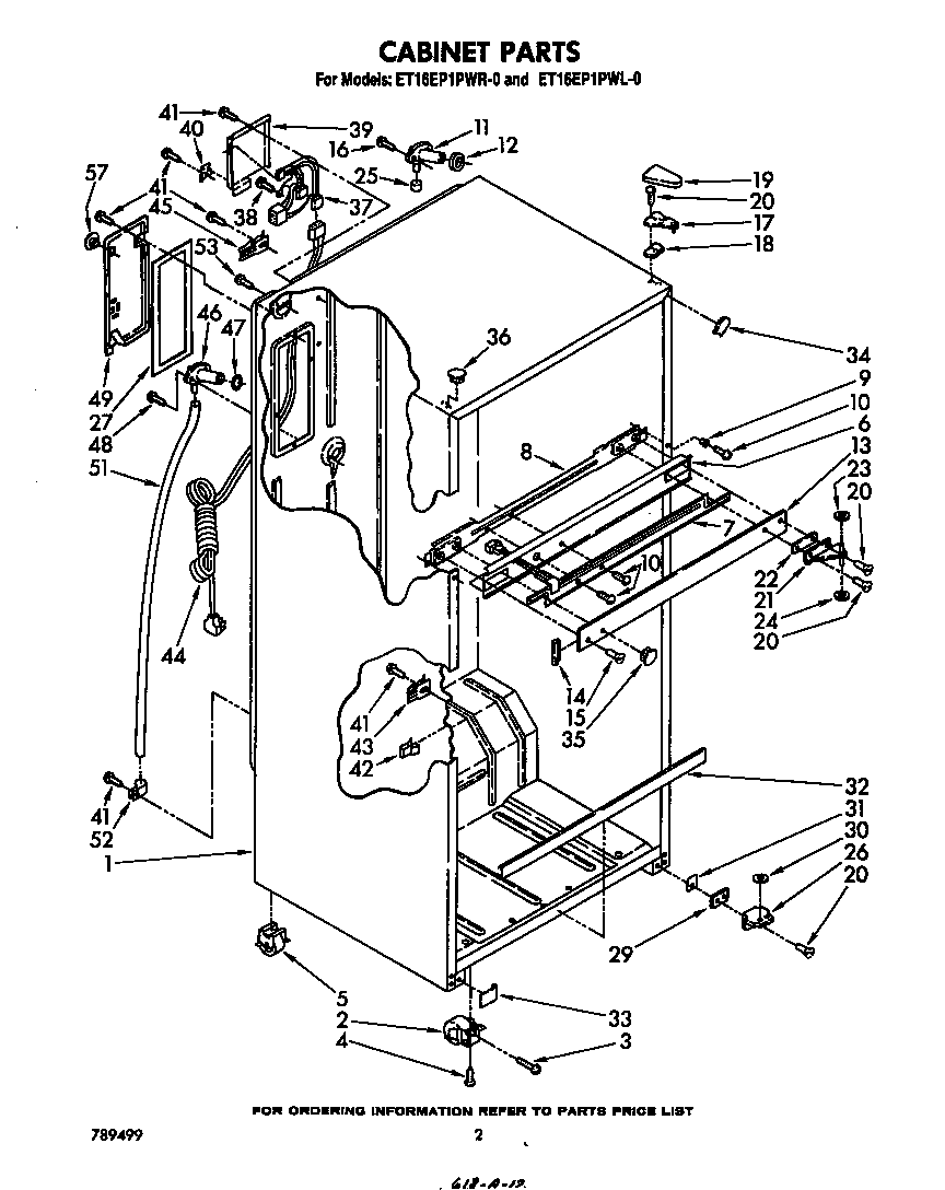 Whirlpool ET16EP1PWR0 cabinet diagram