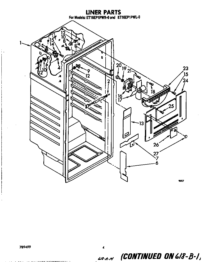 Whirlpool ET16EP1PWR0 liner diagram