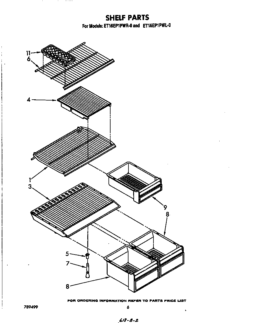 Whirlpool ET16EP1PWR0 shelf diagram