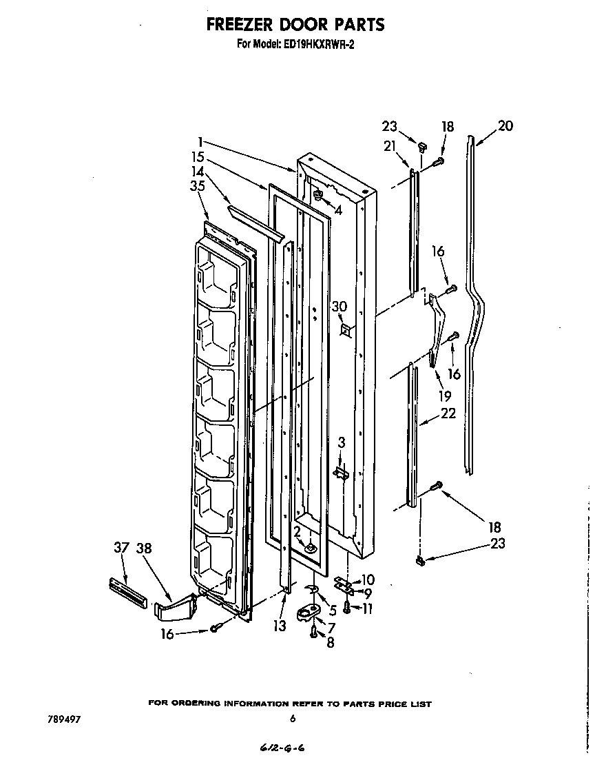 Whirlpool ED19HKXRWR2 freezer door diagram