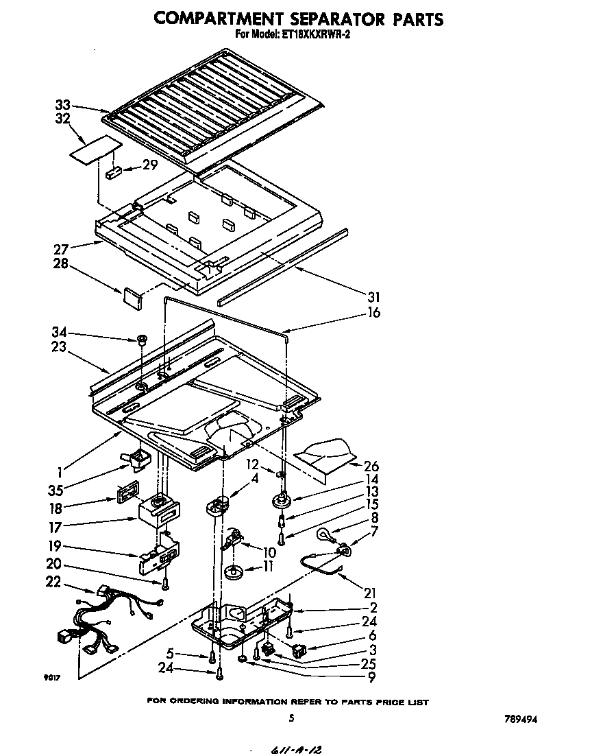 Whirlpool ET18XKXRWR2 compartment separator diagram