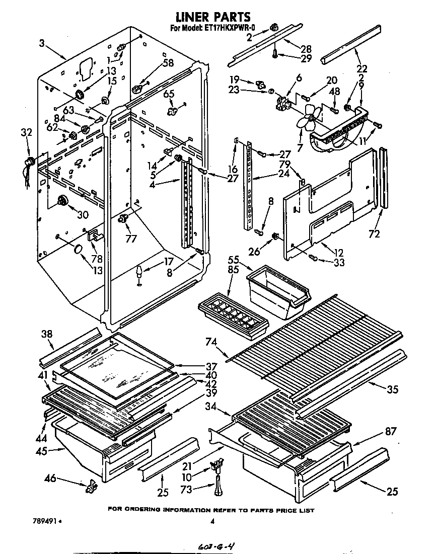Whirlpool ET17HKXPWR0 liner diagram
