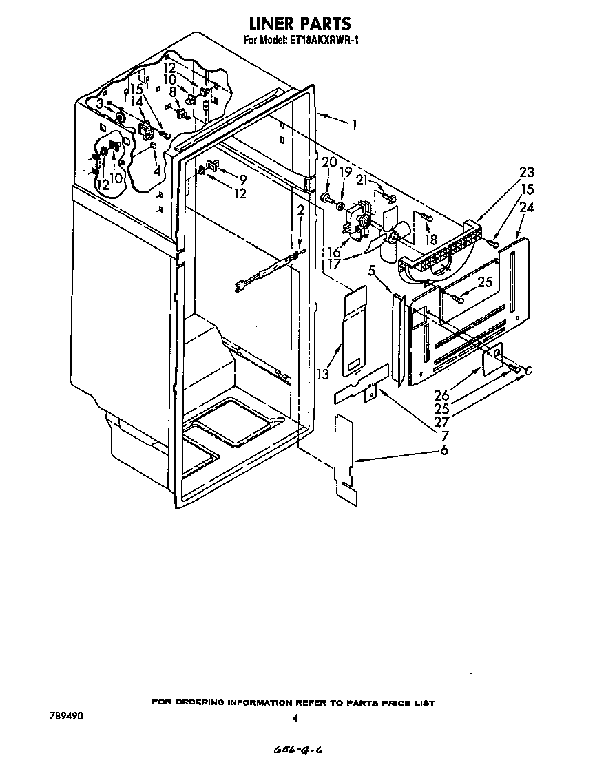 Whirlpool ET18AKXRWR1 liner diagram