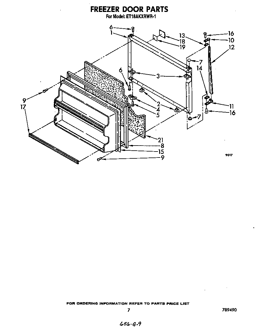 Whirlpool ET18AKXRWR1 freezer door diagram
