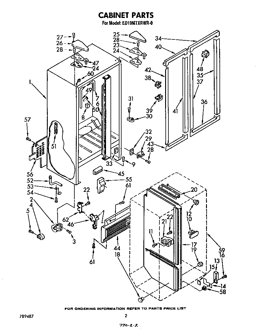 Whirlpool ED19MTXRWR0 cabinet diagram