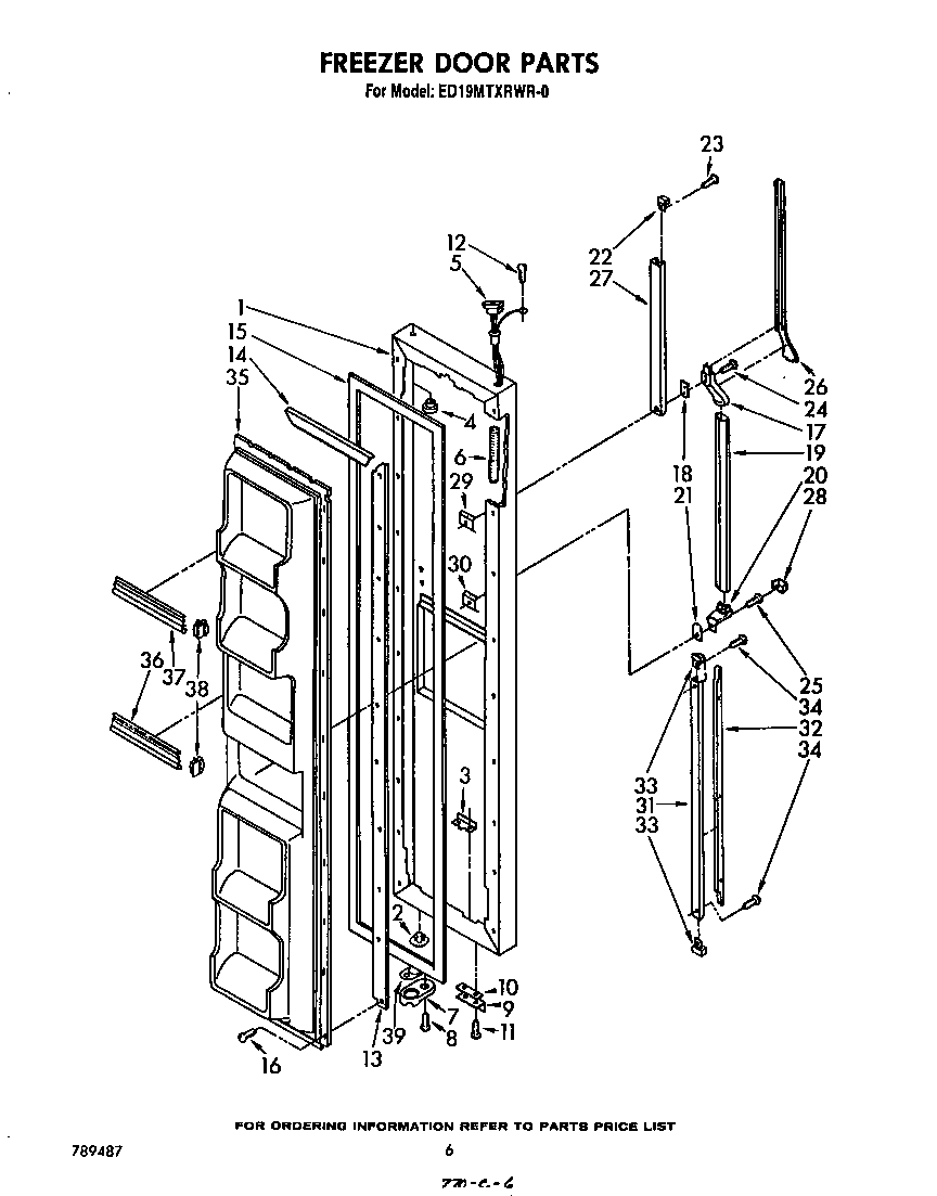 Whirlpool ED19MTXRWR0 freezer door diagram