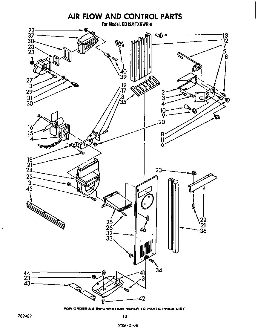 Whirlpool ED19MTXRWR0 airflow and control diagram