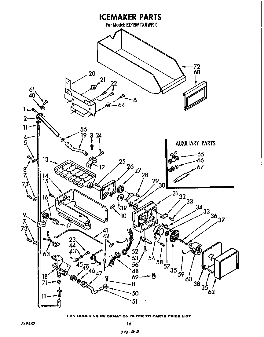 Whirlpool ED19MTXRWR0 icemaker diagram