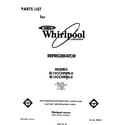 Whirlpool EL15CCXRWR0 front cover diagram