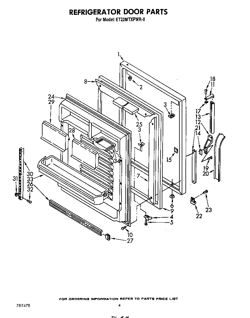 Whirlpool ET22MTXPWR0 refrigerator diagram