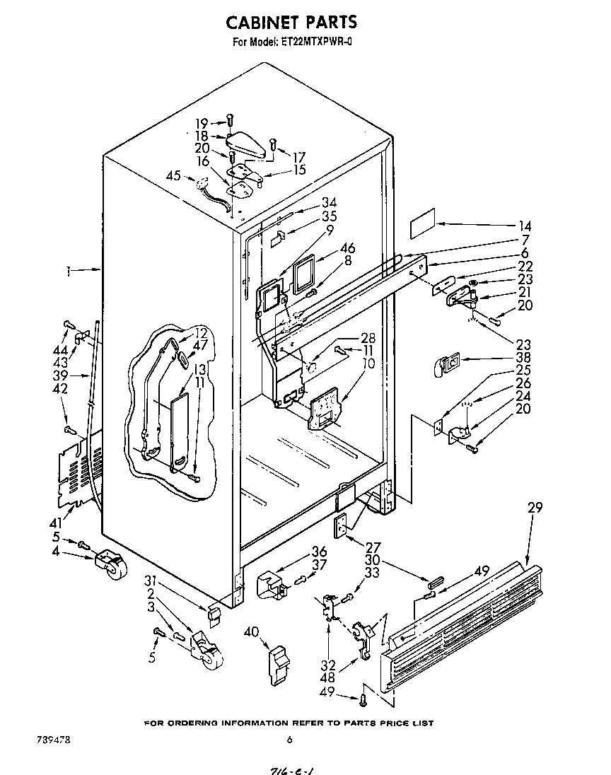 Whirlpool ET22MTXPWR0 cabinet diagram