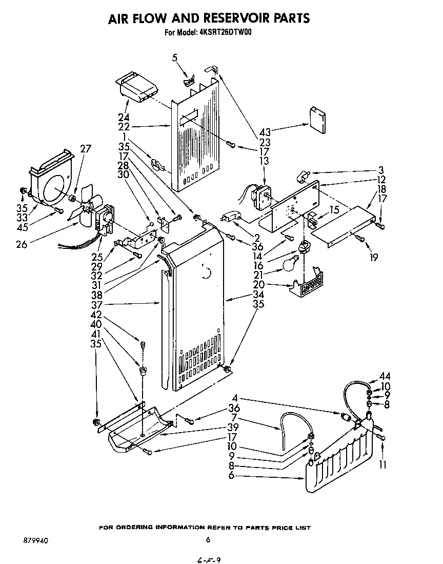KitchenAid 4KSRT26DTW00 air flow and reservoir diagram