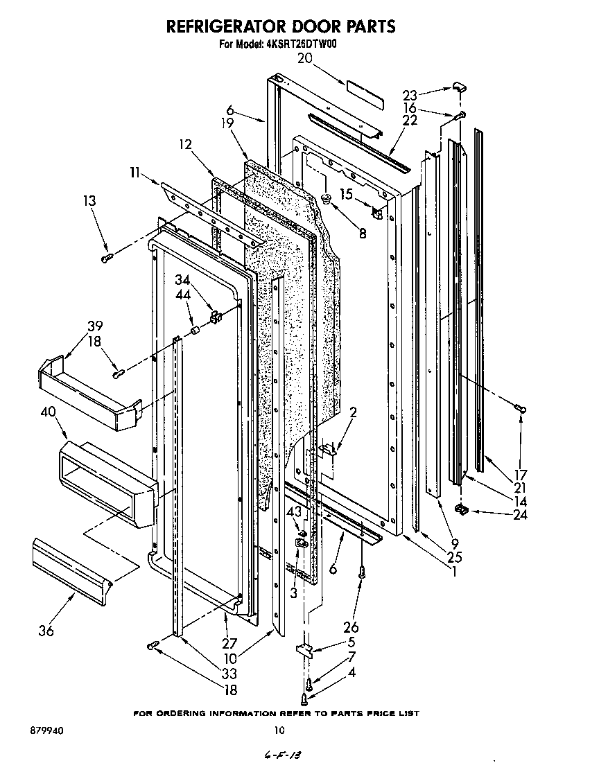 KitchenAid 4KSRT26DTW00 refrigerator door diagram