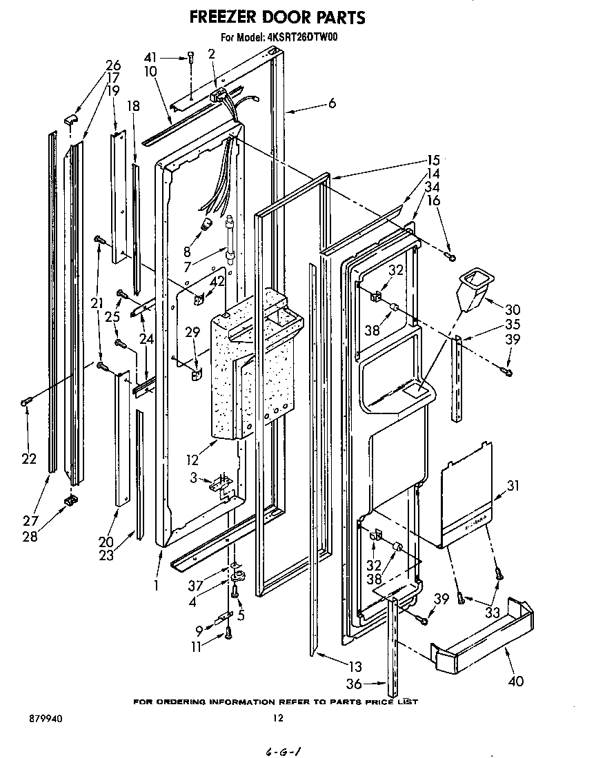 KitchenAid 4KSRT26DTW00 freezer door diagram