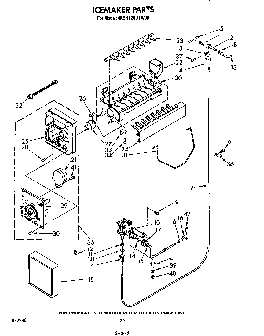 KitchenAid 4KSRT26DTW00 ice maker diagram