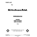 KitchenAid KLRF15XTWH00 front cover diagram