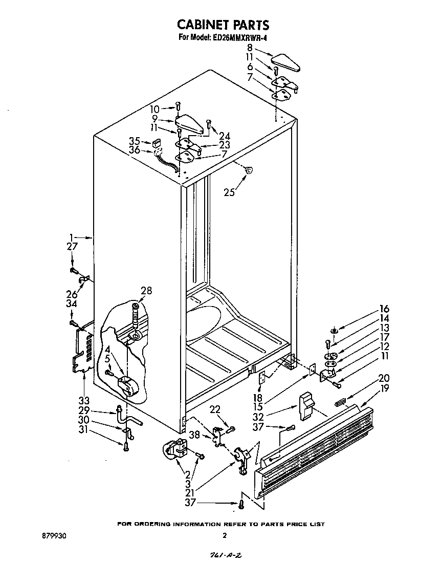 Whirlpool ED26MMXRWR4 cabinet diagram