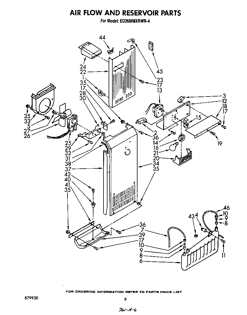 Whirlpool ED26MMXRWR4 airflow and reservoir diagram