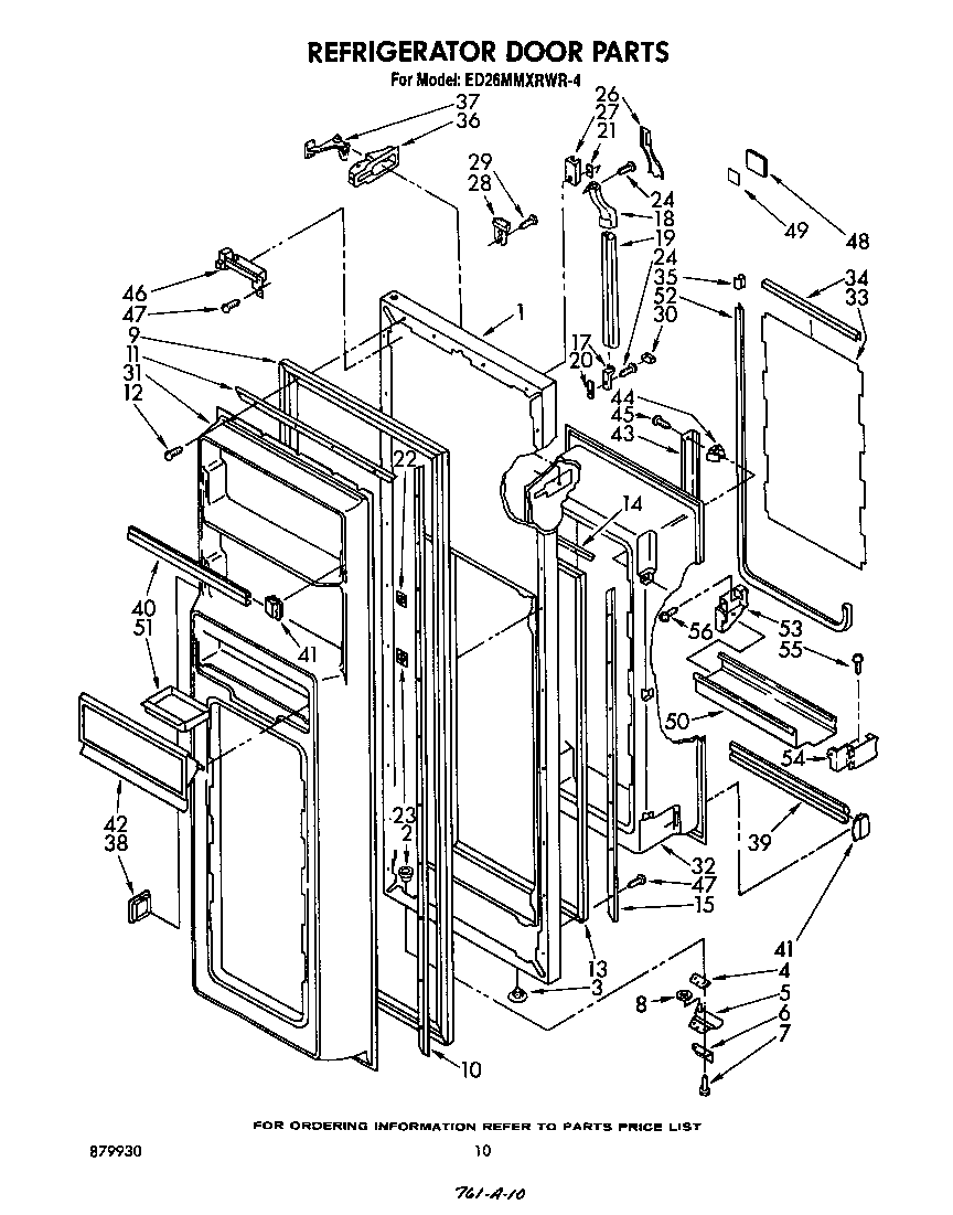 Whirlpool ED26MMXRWR4 refrigerator door diagram