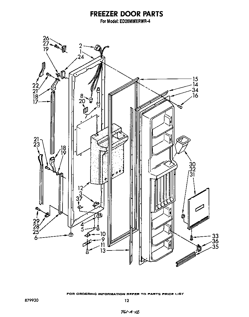 Whirlpool ED26MMXRWR4 freezer door diagram