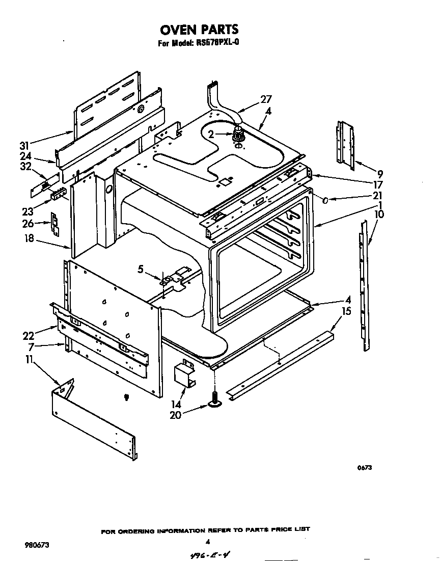 Whirlpool RS576PXL0 oven diagram