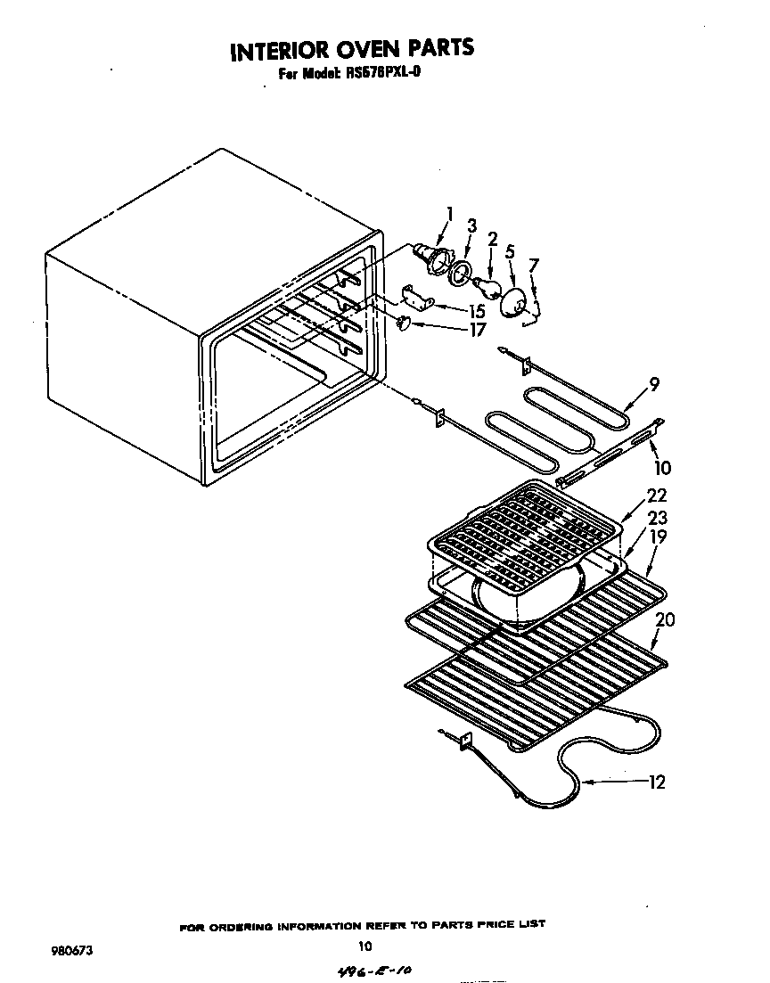 Whirlpool RS576PXL0 interior oven diagram