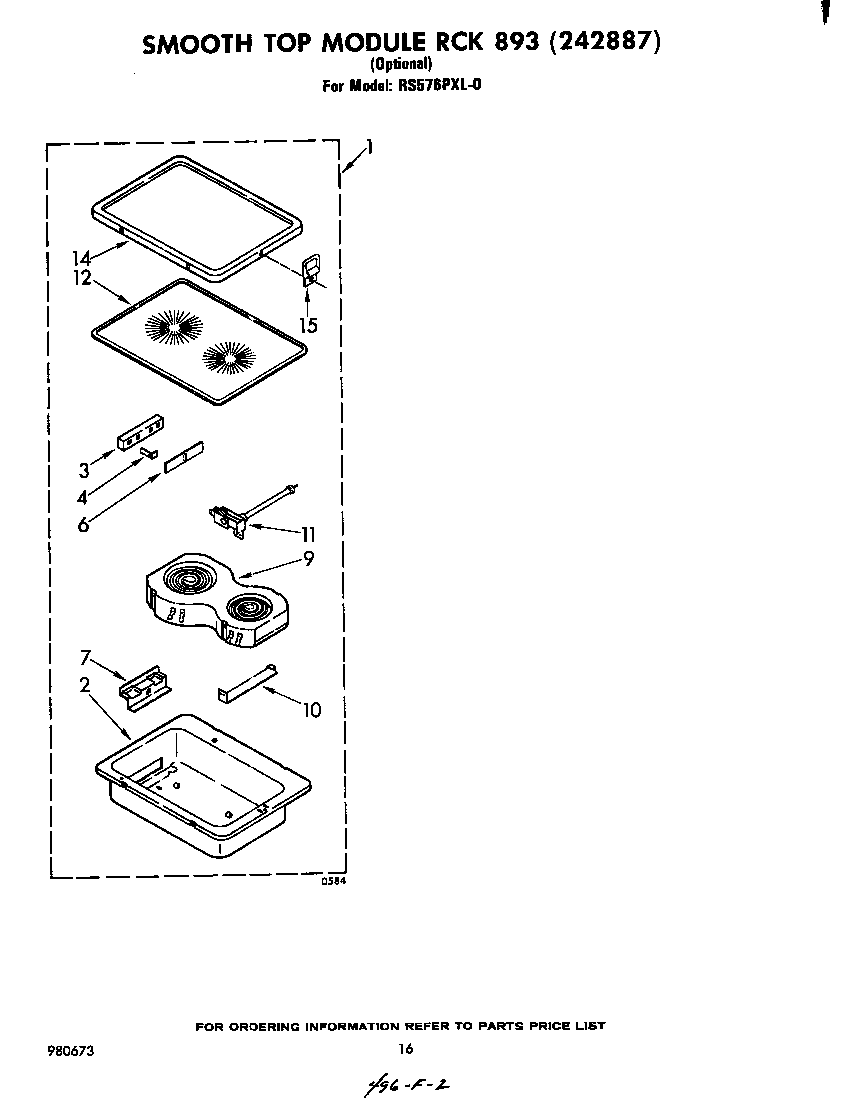 Whirlpool RS576PXL0 smooth top rck 893 (242887) diagram