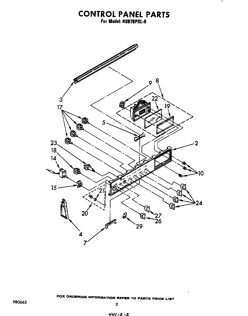 Whirlpool RS676PXL0 control panel diagram