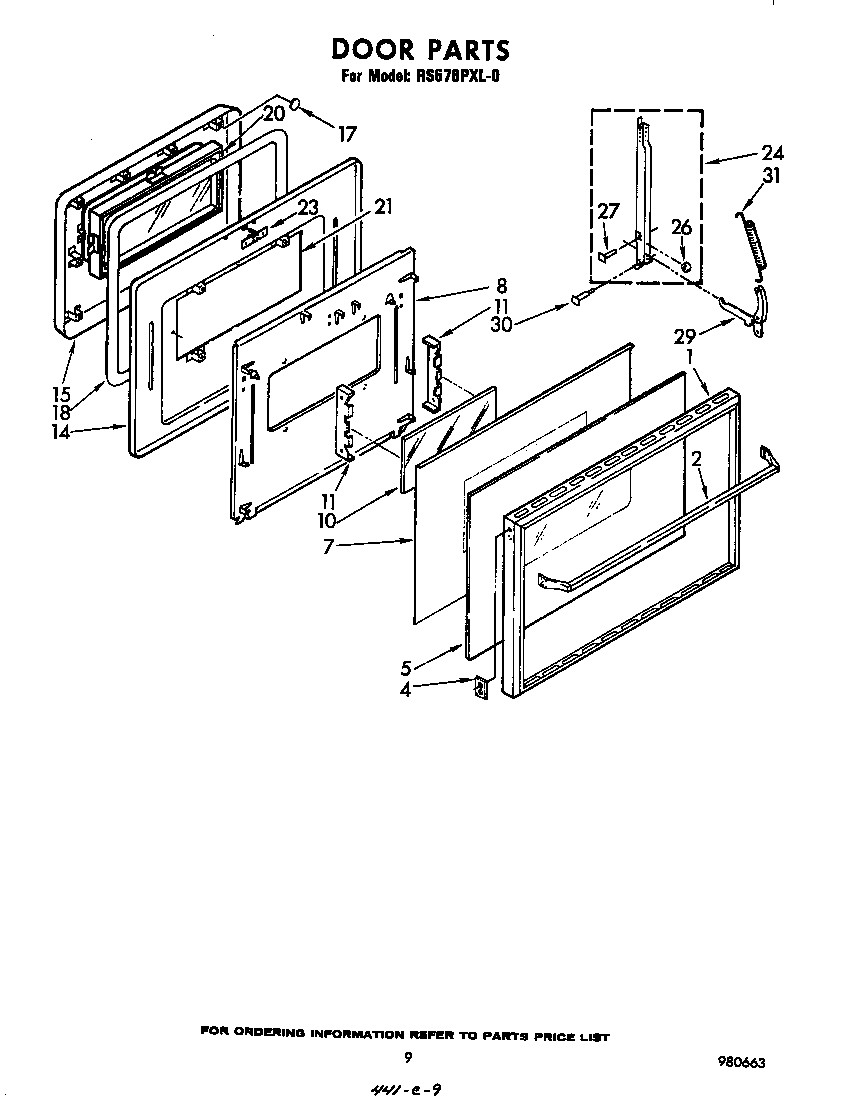Whirlpool RS676PXL0 door diagram