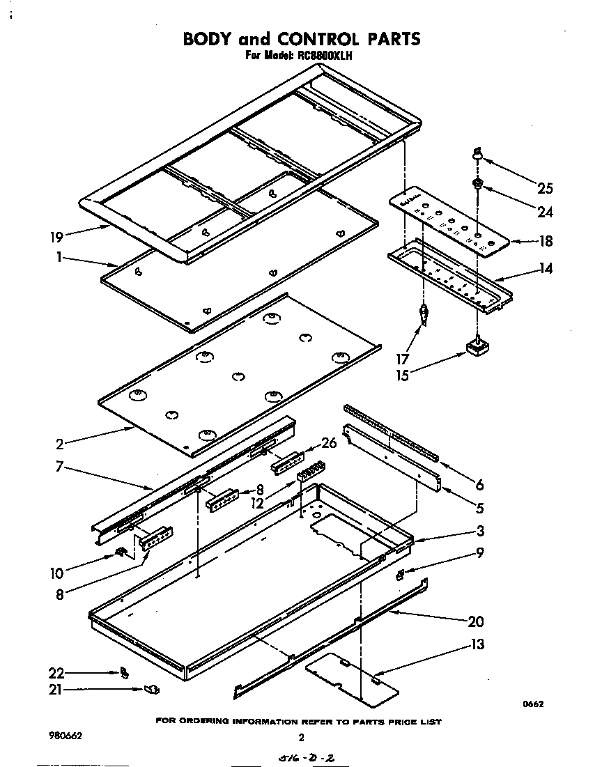 Whirlpool RC8800XLH body and control diagram