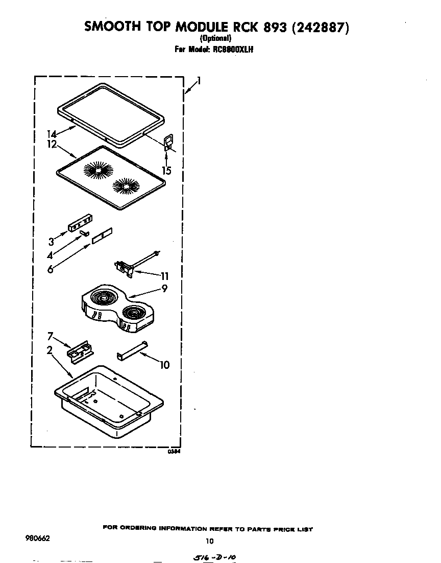 Whirlpool RC8800XLH smooth top rck 893 (242887) diagram