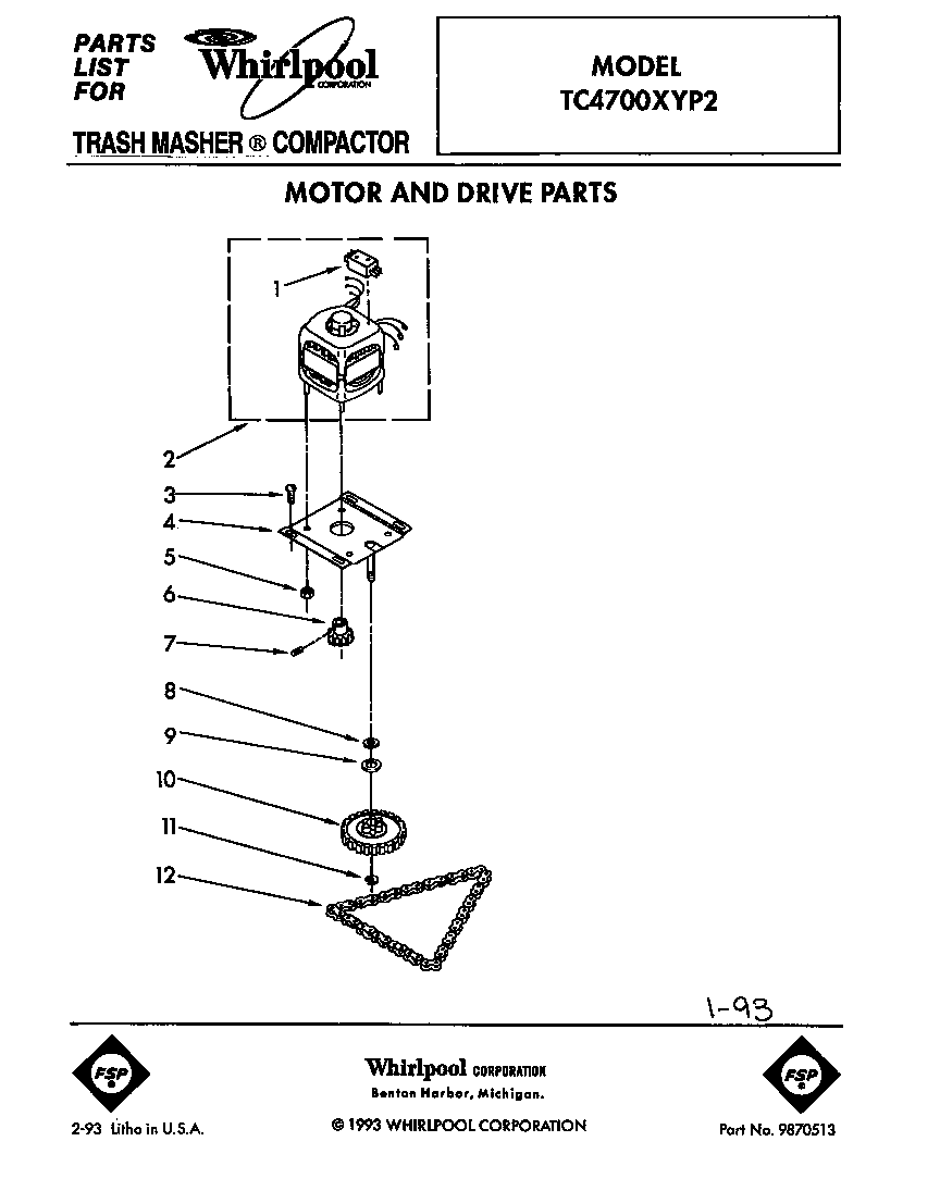 Whirlpool TC4700XYP2 motor and drive diagram